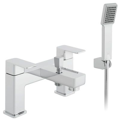 Vado Phase 2 Hole Bath Shower Mixer Single Lever Deck Mounted With Shower Kit - PHA-130+K-C/P