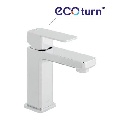 Vado Phase Mono Basin Mixer Smooth Bodied Single Lever Deck Mounted with EcoTurn and Honeycomb Flow Regulator (no waste) - PHA-200FW/SB-CP