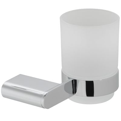 Vado Photon Frosted Glass Tumbler And Holder Wall Mounted - Chrome - PHO-183-C/P
