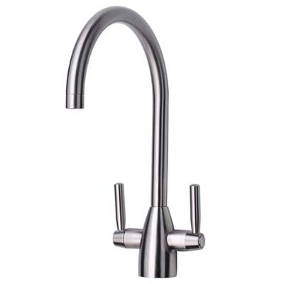 Prima Chelsea Dual Lever Kitchen Mixer Tap - Brushed Steel - BPR2224