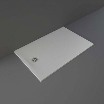 RAK Ceramics Feeling 1400 x 900mm Stone Effect Shower Tray with Anti Slip - Grey - RFST090140S503