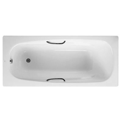 Roca Carla 1600 x 700mm Single Ended Anti-Slip Bath - 2 Tap Holes - A2375L3000