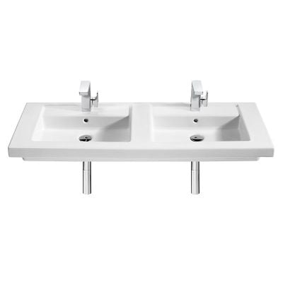 Roca Prisma 1200mm Wall Hung Double Basin - 1 Tap Hole - A327540000