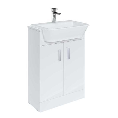 Roca Victoria Maxi Semi Recessed Basin Unit (Debba) - Gloss White - A857435806