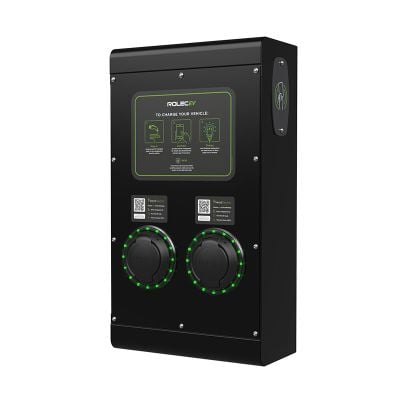 Rolec SecuriCharge Smart EV Charger - 2x up to 7.4kw Type 2 Sockets - Black - ROLEC0121B