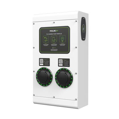 Rolec SecuriCharge Smart EV Charger - 2x up to 22kW 3PH Type 2 Sockets - White - ROLEC0123W