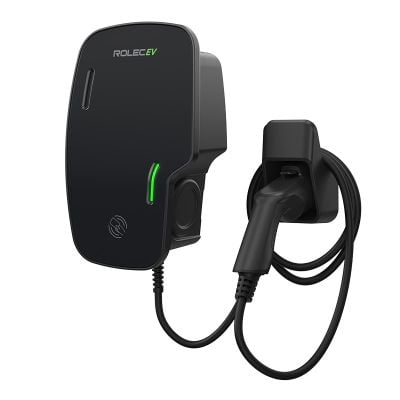 Rolec Zura Smart EV Charger - 1 x up to 22kW 3PH Type 2 5m Tethered - Black - ROLEC3156B