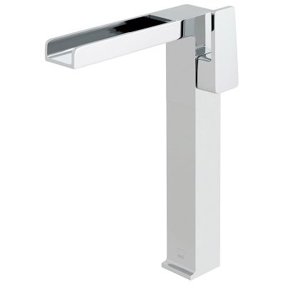 Vado Synergie Progressive Extended Mono Basin Mixer Single Lever Deck Mounted With Waterfall Spout - Chrome - SYN-100E/SB-C/P