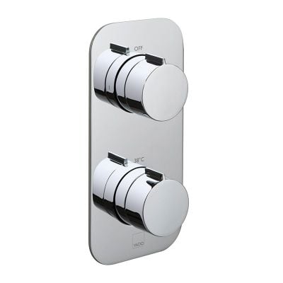 Vado Tablet Altitude Vertical Concealed 2 Outlet, 2 Handle Thermostatic Shower Valve With All-Flow Function - Chrome - TAB-148/2-ALT-C/P