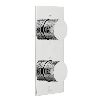 Vado Omika Two Outlet Two Handle Vertical Tablet Thermostatic Valve - Chrome - TAB-148/2-OMI-C/P