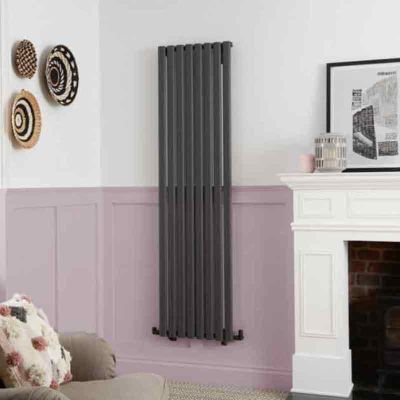 Towelrads Dorney Hot Water Vertical Radiator 1800 x 472mm - Anthracite - 120873 Lifestyle1