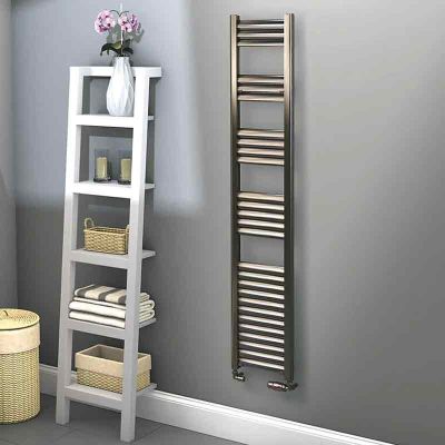 Towelrads Eton Straight Heated Towel Rail - Brushed Aluminium - 1600x300mm - 136054 Lifestyle1