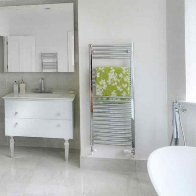 Towelrads Pisa Straight Heated Towel Rail 600x450mm - Chrome - ZTK0006451