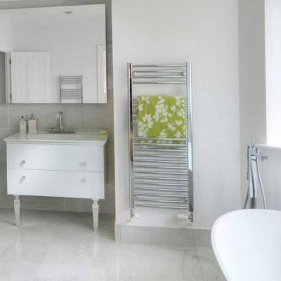 Towelrads Pisa Straight Heated Towel Rail 800x300mm - Chrome - 140005