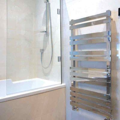 Towelrads Octagon Hot Water Towel Rail 600 x 300mm - Polished Stainless Steel - 240004