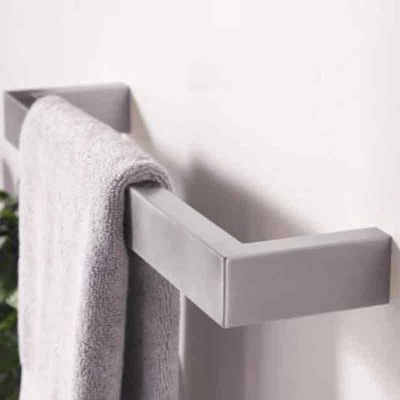 Towelrads Elcot Electric Square Closed Ended Towel Rail - Brushed Stainless Steel - 40x630mm - 488107 Lifestyle