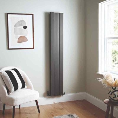Towelrads Berkshire 3 Section Single Radiator 1800 x 305mm - Anthracite - 510129 Lifestyle1