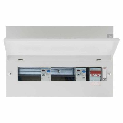 Hager Design 10 10 Way 5+5 Split Load 100A Metal Consumer Unit - VML955RK