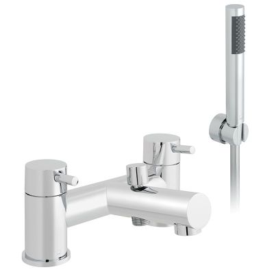Vado Zoo 2 Hole Bath Shower Mixer Deck Mounted With Shower Kit - Chrome - ZOO-130+K-C/P