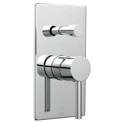 Vado Zoo Square Back Plate Concealed Single Lever Wall Mounted Manual Shower Valve With Diverter - Chrome - ZOO-147A/SQ-C/P