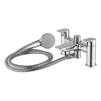 Ideal Standard Tesi Two Tap Hole Dual Bath Shower Mixer With Shower Set - A6591AA