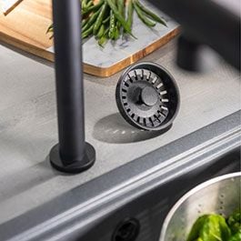 Abode Round Overflow Pipework - Matt Black - AX1138