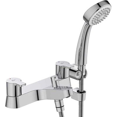 Ideal Standard Calista Two Tap Hole Bath Shower Mixer With Shower Set - B1152AA