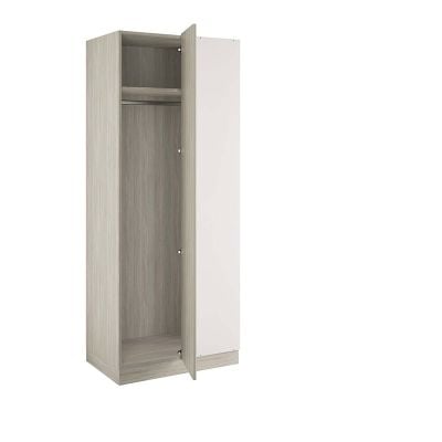 Bedroom Kit Shaker Blind Corner Wardrobe with Single Rail & Shelf - Flat Packed - Taupe Grey - BEDUP2112B