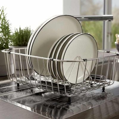 Blanco Crockery Basket with Plate Stack - 507829 - lifestyle