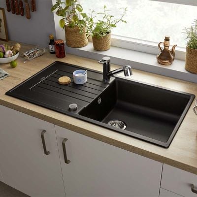 Blanco ZIA XL 6 S 1 Bowl Inset Silgranit Reversible Kitchen Sink - Anthracite - 517568