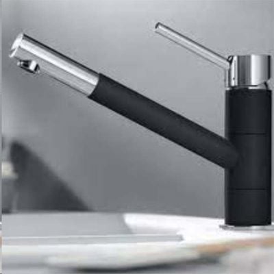 Blanco KANO Single Lever Dual Finish Kitchen Mixer Tap - Grey/Chrome - 525028