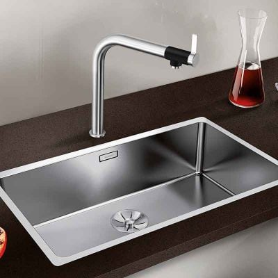 Blanco ANDANO 700-IF 1 Bowl Inset Stainless Steel Kitchen Sink with Manual InFino Drain System - Satin Polish - 522969