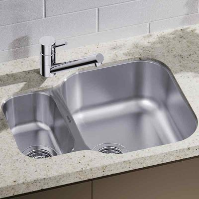 Blanco ESSENTIAL  530-U 1.5 Bowl Undermount Stainless Steel Reversible Kitchen Sink - 453665 Lifestyle