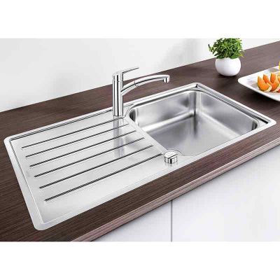 Blanco LANTOS XL 6 S-IF 1 Bowl Inset Stainless Steel Reversible Kitchen Sink - Brushed Finish - 453630
