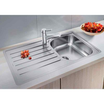 Blanco LANTOS 45 S-IF Salto 1 Bowl Inset Stainless Steel Reversible Kitchen Sink - Brushed Finish - 453631