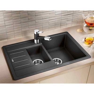 Blanco LEGRA 6 S Compact 1.5 Bowl Inset Silgranit Reversible Kitchen Sink - Alumetallic - 521303 - DISCONTINUED