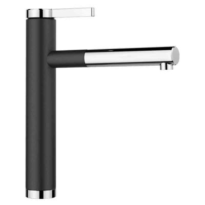Blanco LINEE-S Pull-Out Handset Silgranit-Look Dual Finish Kitchen Tap - Anthracite/Chrome - BM2200AN