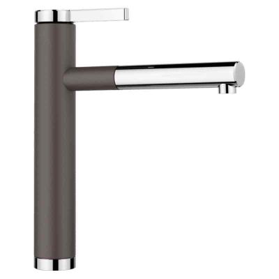 Blanco LINEE-S Pull-Out Handset Silgranit-Look Dual Finish Kitchen Tap - Rock Grey/Chrome - BM2200RG