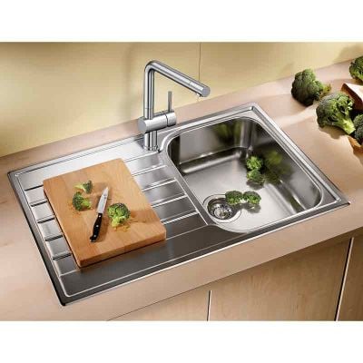 Blanco LIVIT 45 S 1 Bowl Inset Stainless Steel Reversible Kitchen Sink - Brushed Finish - 450835