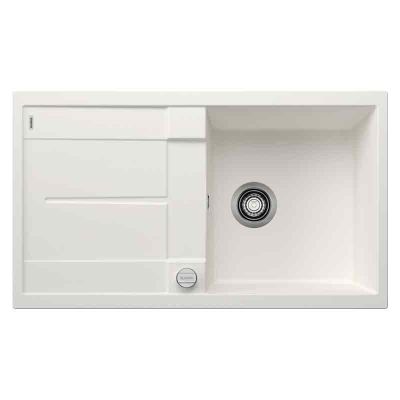 Blanco METRA 5 S 1 Bowl Inset Silgranit Reversible Kitchen Sink with Drain Remote Control - White - 513037