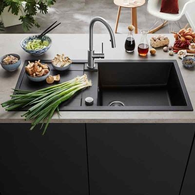 Blanco METRA XL 6 S 1 Bowl Inset Silgranit Reversible Kitchen Sink with Drain Remote Control - Anthracite - 515286