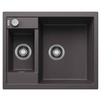Blanco METRA 6 1.5 Bowl Inset Silgranit Reversible Kitchen Sink with Drain Remote Control - Rock Grey - 518874