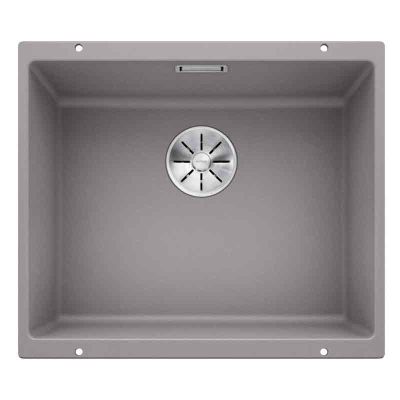 Blanco SUBLINE 500-U 1 Bowl Undermount Silgranit Kitchen Sink with Manual InFino Waste - Alumetallic - 523434 - DISCONTINUED