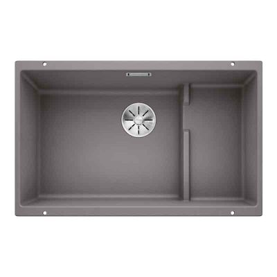 Blanco SUBLINE 700-U Level LH 1 Bowl Undermount Silgranit Kitchen Sink with Manual InFino Waste - Alumetallic - 523540 - DISCONTINUED