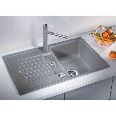 Blanco ZIA 45 S 1 Bowl Inset Silgranit Reversible Kitchen Sink - Alumetallic - 514725 - DISCONTINUED