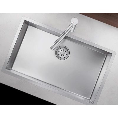 Blanco CLARON 700-IF 1 Bowl Inset Stainless Steel Kitchen Sink with Manual InFino Waste - Satin Polish - 521580