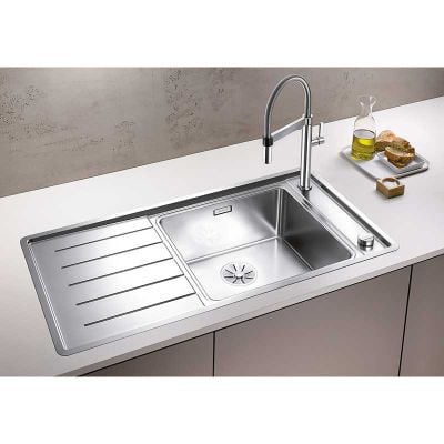 Blanco ANDANO XL 6 S-IF 1 Bowl Inset Stainless Steel Kitchen Sink with Remote Control InFino Drain System - Satin Polish - 522999