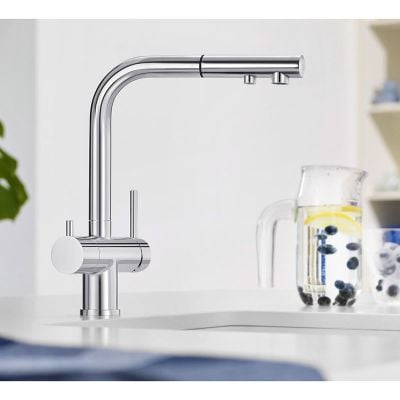 Blanco FONTAS-S II Filter Kitchen Mixer Tap with Pull-Out Hose - HP Chrome - 525198 Main Image