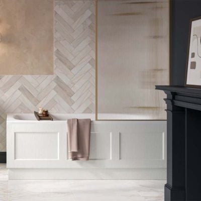 Calypso Chelworth Front Bath Panel - Contour White Aspen - 4604
