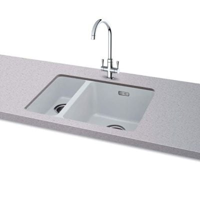 Carron Phoenix Haven 150-16 1.5 Bowl Undermount Kitchen sink - Left Hand Small Bowl - Polar White - 125.0717.262